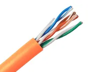 1000FT CAT5E Riser Bulk Ethernet Cable: CMR UL Listed, Solid Copper UTP, 24 AWG, Orange