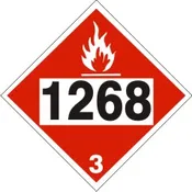 1268 PETROLEUM DISTILLATES n.o.s. – CLASS 3 PLACARD
