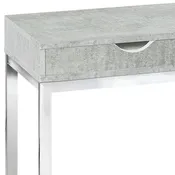 10.25" X 15.75" X 24.5" Grey Finish And Laminated Metal Accent Table