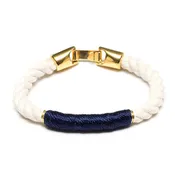 Beacon - Ivory/Navy/Gold - Nautical Rope Bracelet