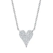 0.11ct White Gold Pave Diamond Heart Pendant