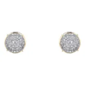 10K Two-Tone Gold Diamond Stud Earrings