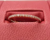 14 Karat Rose Gold Half Anniversary Ring With 20=0.15Tw Round Vs2 Pink Diamonds