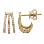 14k Yellow Gold Diamond Caged Lobe Stud Earrings