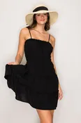 DX4640 | Smocked Waist Spaghetti Strap Woven Mini Dress