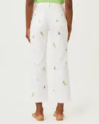 27" Harleen High Rise Crop Jean - Resort White Derby Ditsy Embroidery