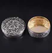 Tiffany & Co. Vintage 1880's Sterling Silver Victorian Floral Trinket Box 36.65g