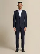 Navy Single Breasted Wool Suit