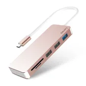 EQUIPD USB C Hub with 3 USB 3.0, Dual Memory Card Reader