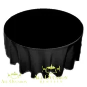 108" Black Polyester Round Tablecloth | All Occasion Rentals