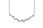 11 Diamond Leaf Bar Diamond Necklace .25 14k White Gold