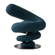 Coil Spring Sculptural Lounge Chair in Molded Cotton