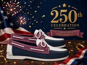 250th Men’s 2 Eyelet Boat Shoe: Navy/Merlot/White