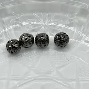 Bead: 6mm Filigree - GM - Bag of 4
