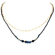 Avnei September Necklace Sapphire/Sodalite on Gold