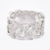 Diamond Floral And Milgrain Ring