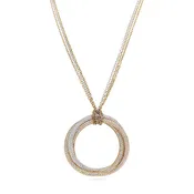 2.60 Ctw. Diamond 'Trinity' Tri-Color Gold Pendant Necklace by Cartier