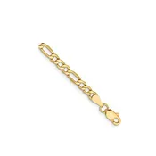 14K 9 inch 3.5mm Semi-Solid Figaro with Lobster Clasp Anklet