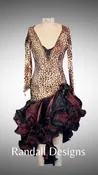 Black and Brown Animal Print with Ruffled Skirt