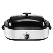 18QT Electric Roaster Oven | Adjustable Temperature Roasting Pan with Self-Basting Lid