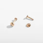 14k Gold PVD or Titanium Faceted Circle Flat Back Studs