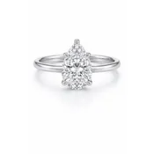 2 ct. Pear-Cut Moissanite VVS1 Ring in Gold Vermeil or Sterling Silver  Isabella