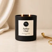 Amber Oud Candle | Matte Black Jar