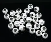 1000 Silver Plated Smooth Round Ball Spacer Beads . 3mm bme0178