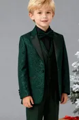 2022SH-7 Emerald green glitter suit 5 pieces set for boys