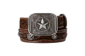 3D Boys Belt 1 1/4 Star Conchos Brown
