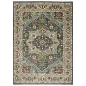 10'3''x14 Hand Knotted Wool Gray ,Slate Oushak Geometric Spandrels Heriz Rug