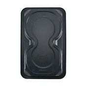 10.63" x 6.7" x 1.57" Black PP Hamburger Tray with Soaker Pad - 400/Case