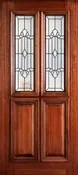 6' 8" 1/2 (Half) Twin Lite Decorative Glass Mahogany Wood Front Door - PD 3068-12TL JACK