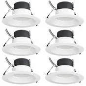 10" Commercial Recessed LED Downlight, 5CCT (2700K-5000K) & 3-Wattage Selectable (22W/30W/38W), 120-277V, 0-10V Dimmable, 90+ CRI, Up to 3,040 Lumens, ETL Listed, 100° Beam Angle, Canless Ceiling Light for Offices, Retail & Commercial Use