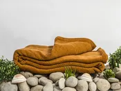 Chenille Herringbone Organic Throw – Buffalo Brown