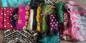 Beaded Fabric Pieces Set of 10 | Embroidered Patchwork for Art & Craft Projects