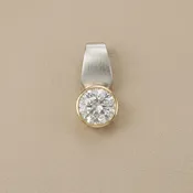 2-Tone Cubic Zirconia Statement Pendant Necklace 4.50ct 14kt Gold
