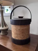 70s Mid-Century Modern Cork Ice Bucket - Vintage Style & Function — Dusty Rose Vintage