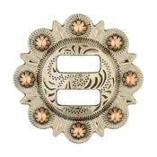 1-1/4" OLD SILVER/COPPER BERRY SLOTTED CONCHO