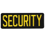 SECURITY Embroidered Back Patch – Medium Gold/Black – 11″ x 4″