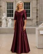 Burgundy Elegance Satin Gown - Luxurious Formal Dress — Gramercy Atelier