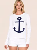 Anchor Nautical Beach Cotton Sweater