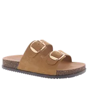 2Buckle Casual Denim Sandal (TAN DENIM)