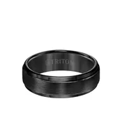 7MM Tungsten Carbide Ring – Brushed Finish and Step Edge – 11-2097-7