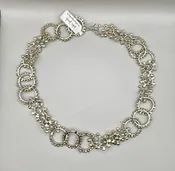 Interlinking Dotted Circles Necklace
