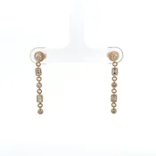 Alternating Diamond Drop Earrings in Gold