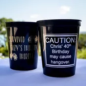 Custom Circle Monogram Plastic Cups