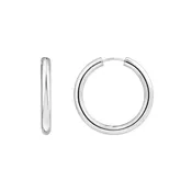 20mm Round Tube Sterling Silver Hoop Earrings