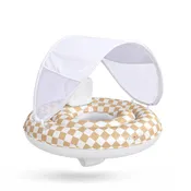 Ali+Oli Baby Swim Seat with Sun Canopy - Tan Checkers