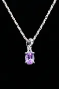 14k Solid White Gold and Natural Sapphire Pendant